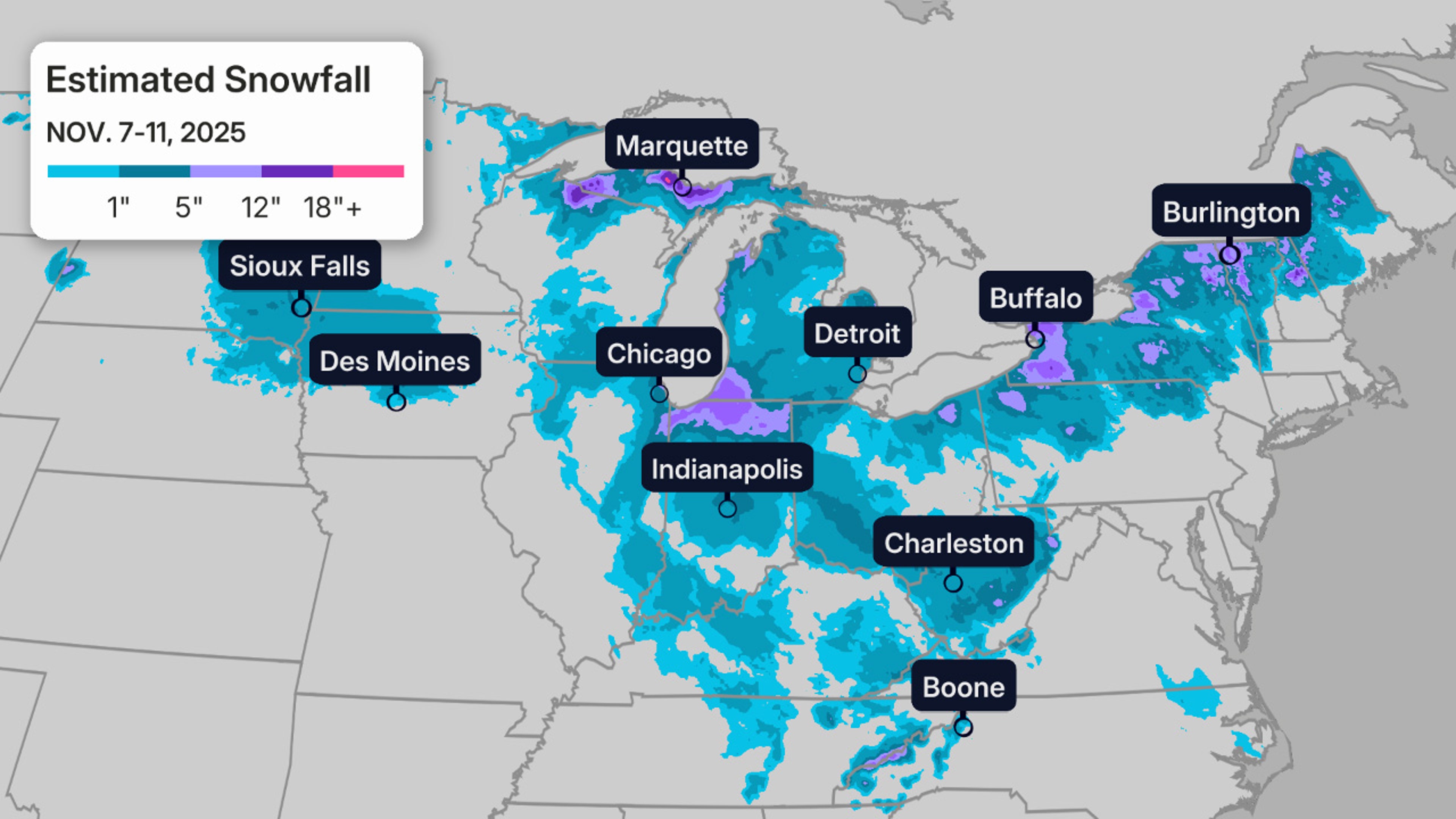 First snow of season lake effect snow Chicago