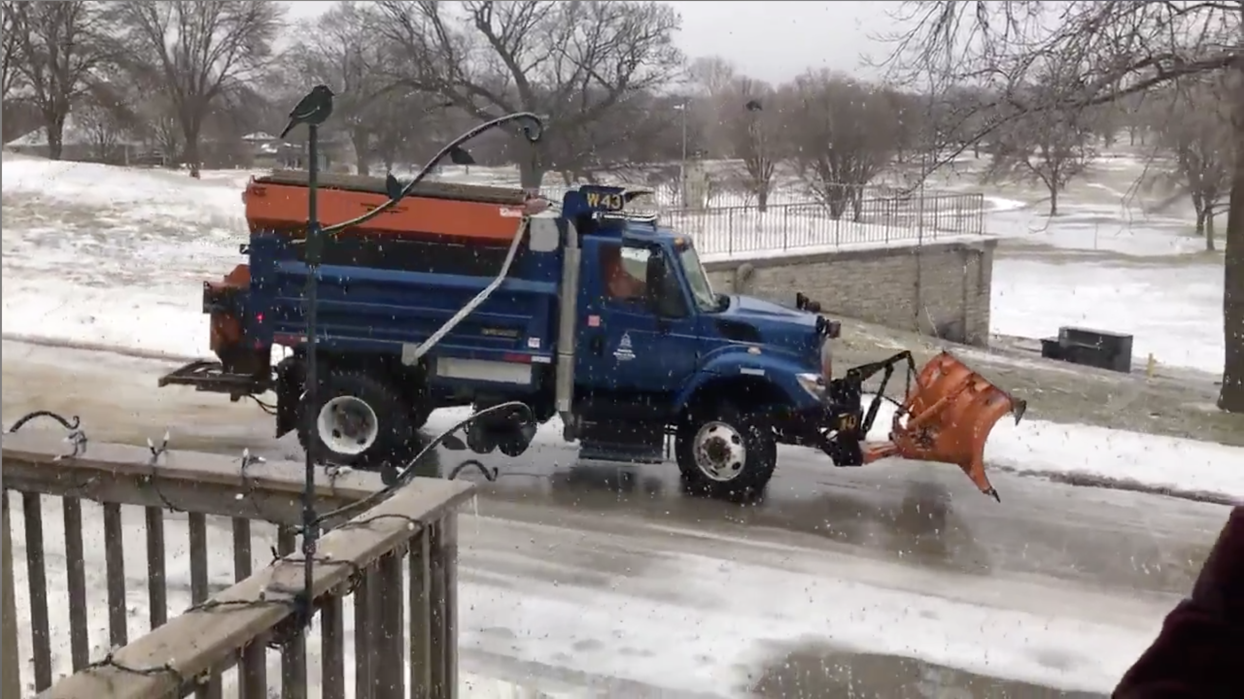So Slippery Even Snow Plows Are Losing Control Videos from The