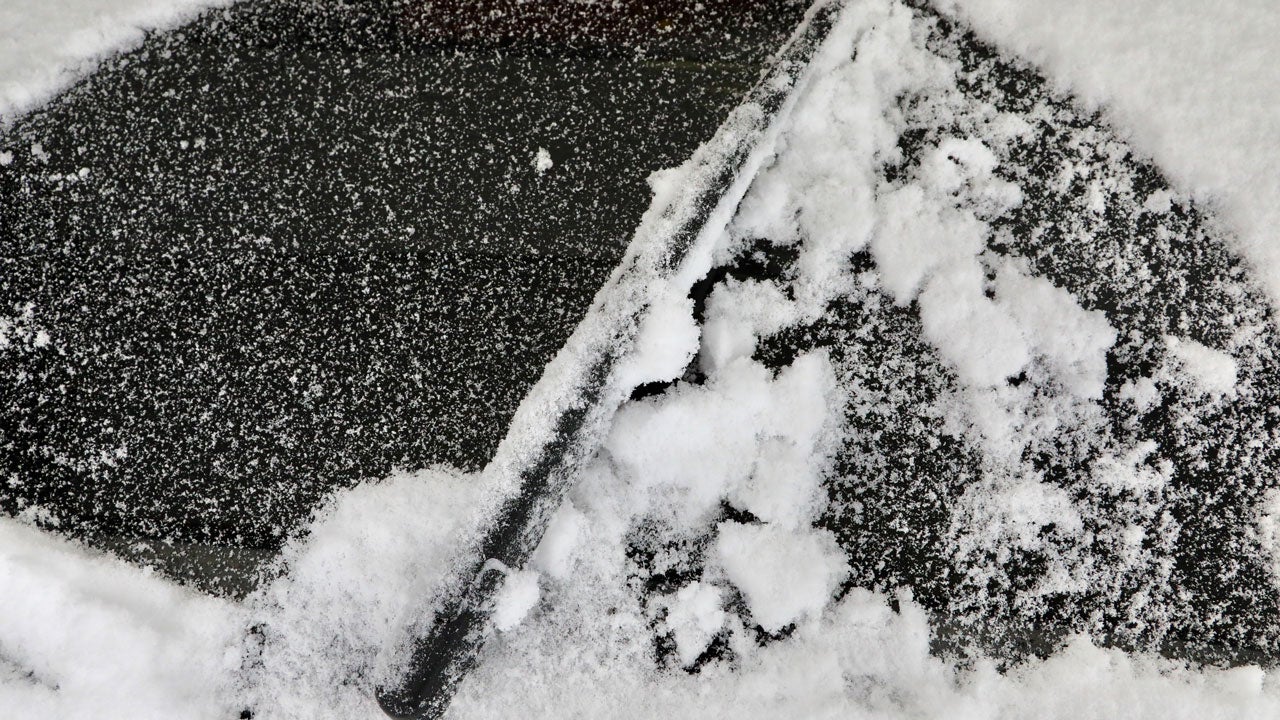 Snowy windshield
