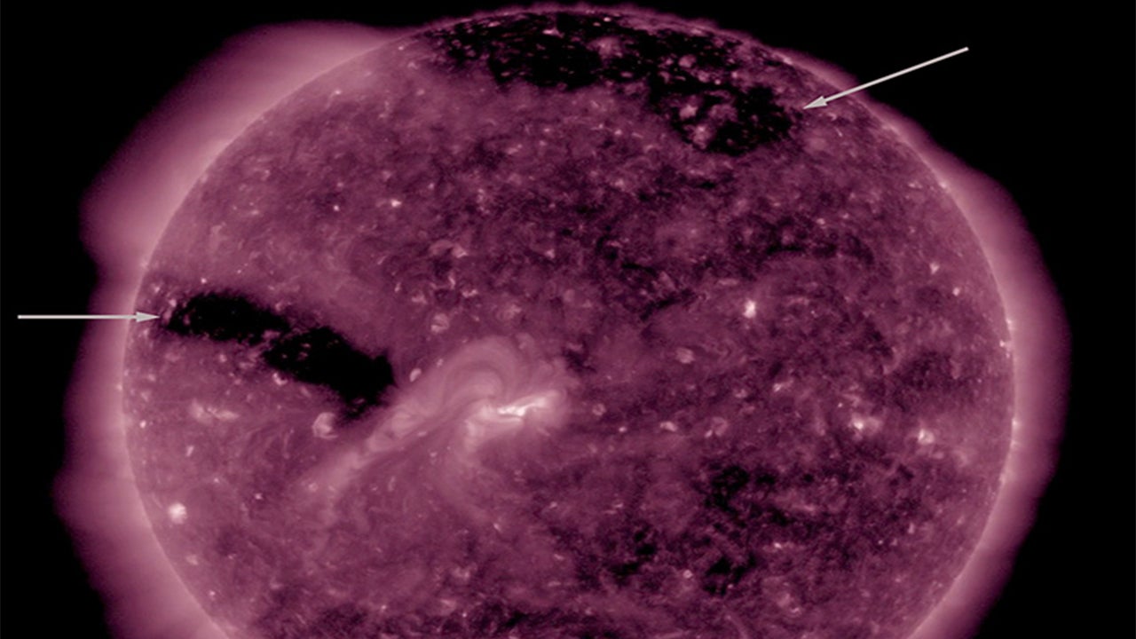 Solar Storm Slamming Earth After 3 Coronal Holes Open on Solar Storm Slamming Earth After 3 Coronal Holes Open on