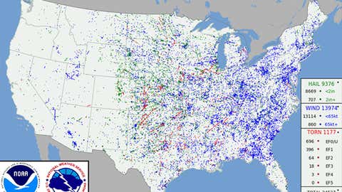 Over 24 000 Reports Of U S Severe Weather In 2015 On One Map The Weather Channel Articles From The Weather Channel Weather Com