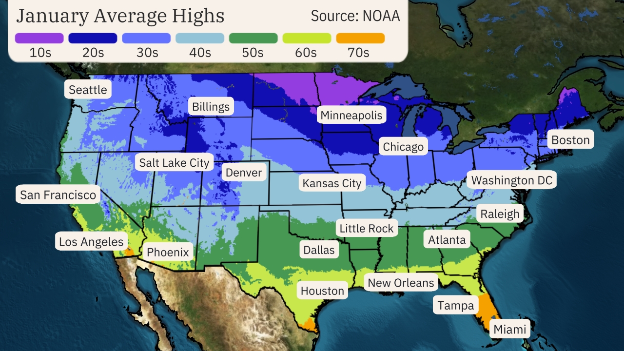 January Average High Temperatures