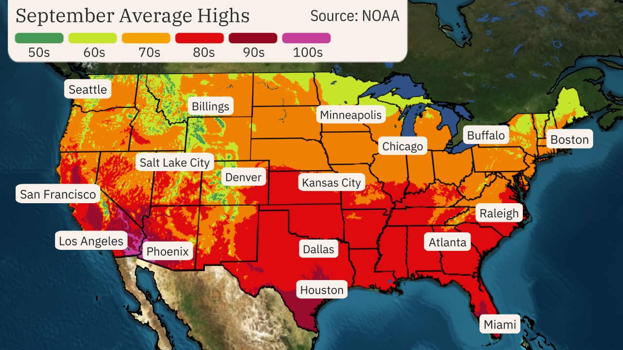 September Temperature Outlook: A Taste of Fall in Central U.S. While ...