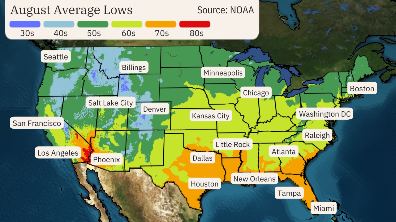 August Temperature Outlook Hot North, Cooler South Pattern to Persist