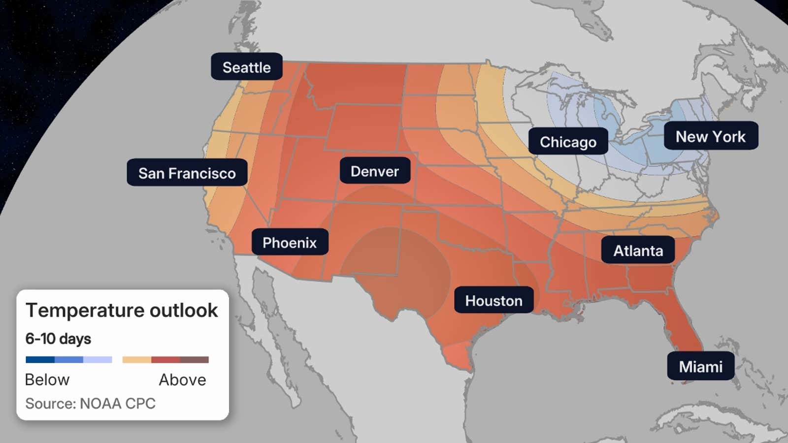 Heat dome pattern map