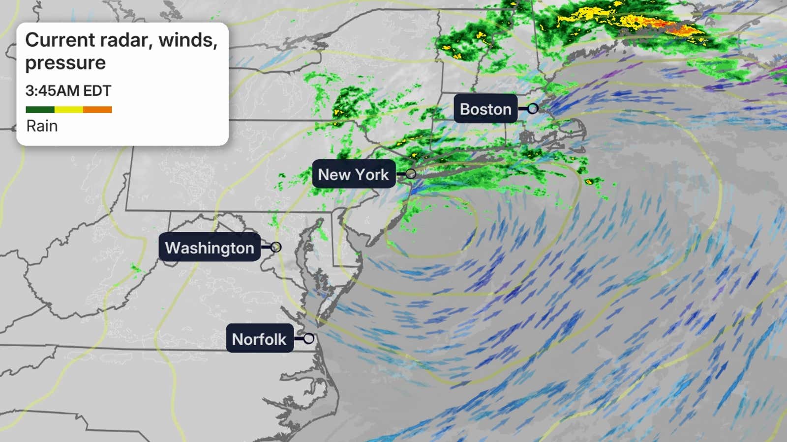 Nor'easter will release its grip on the Northeast to start the week 3 DCT2