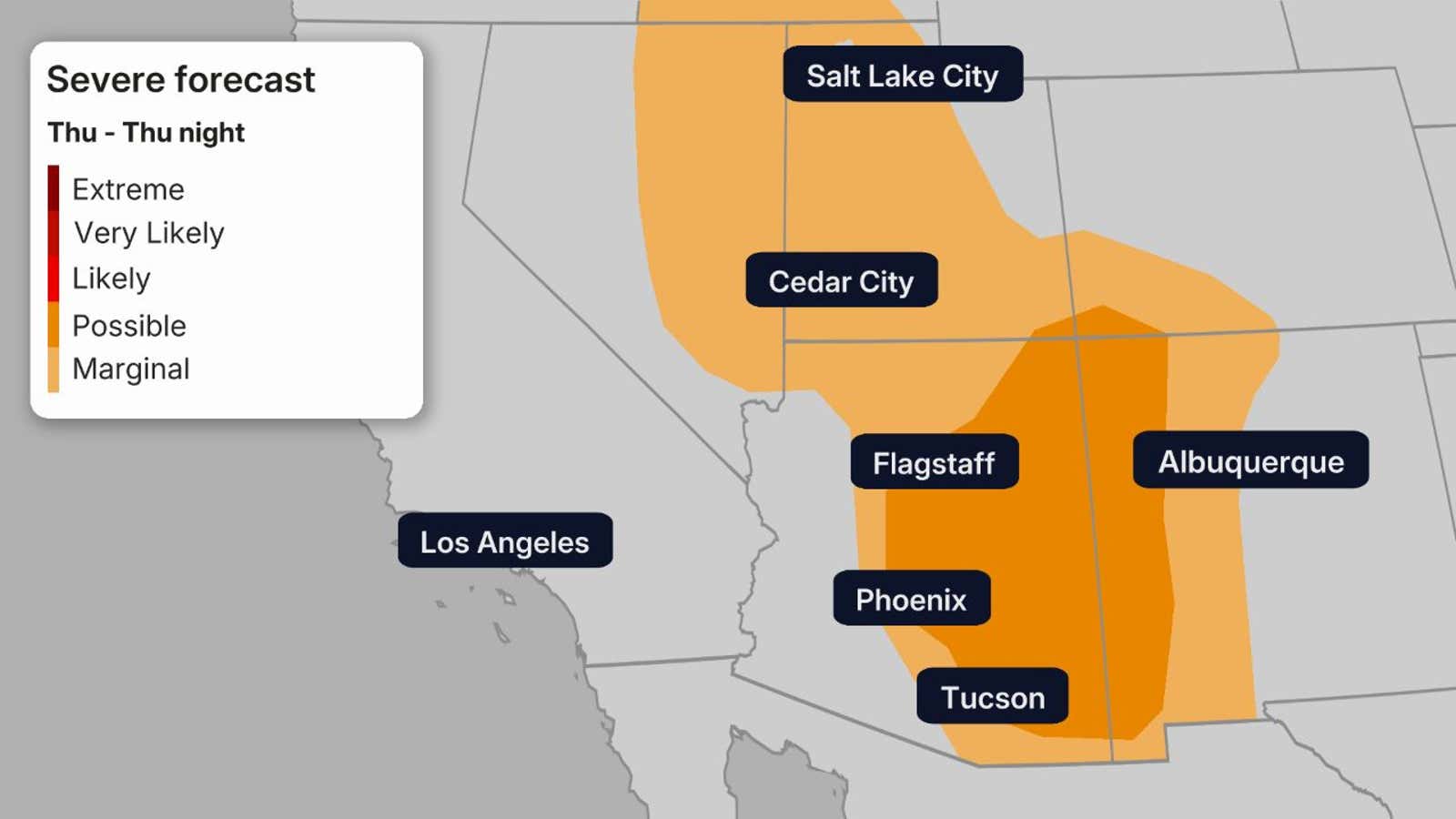 DCT_SPECIAL40_1280x720 Flood risk, severe storms threat from California to Colorado