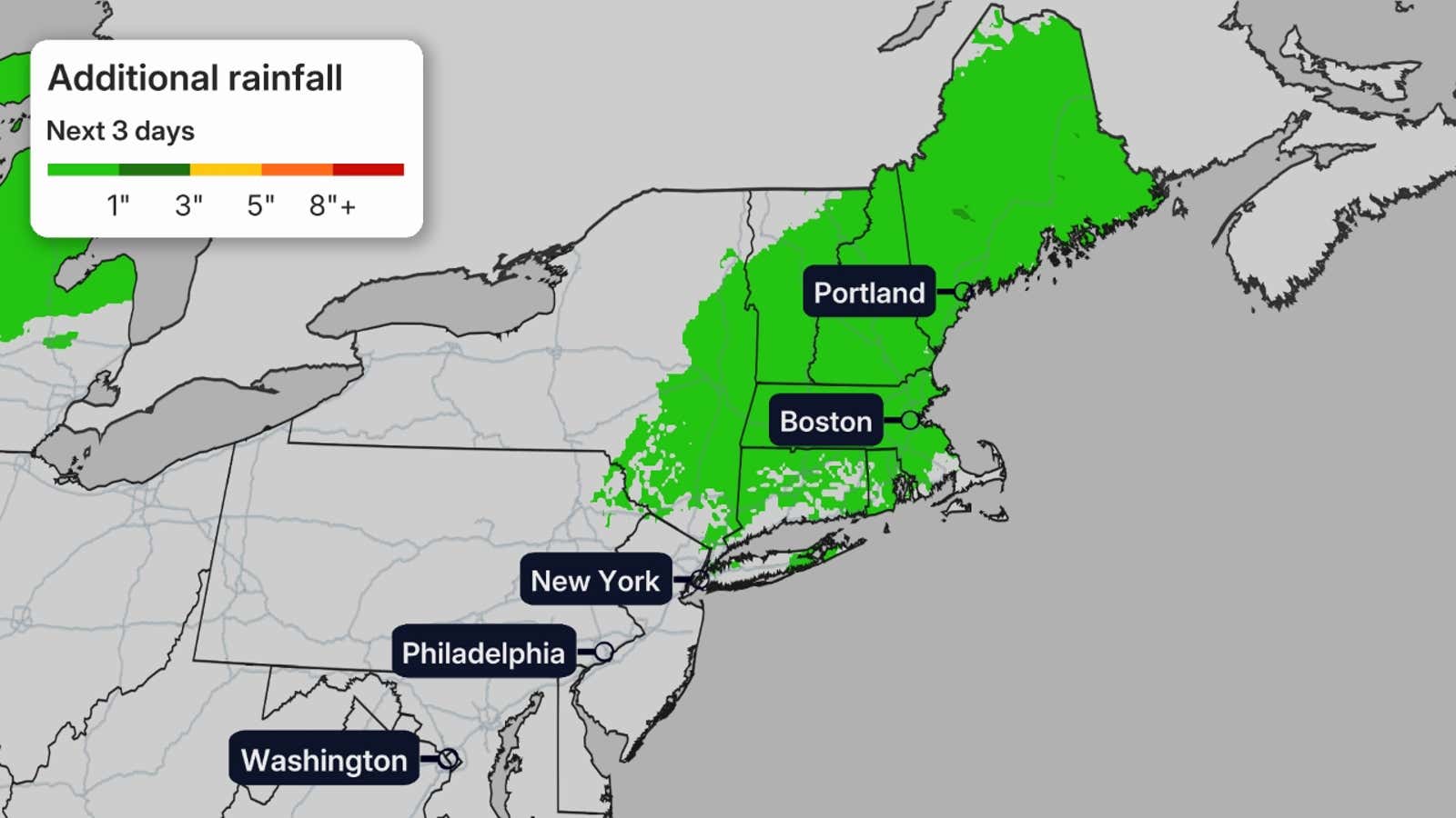 Nor'easter will release its grip on the Northeast to start the week 6 DCT48