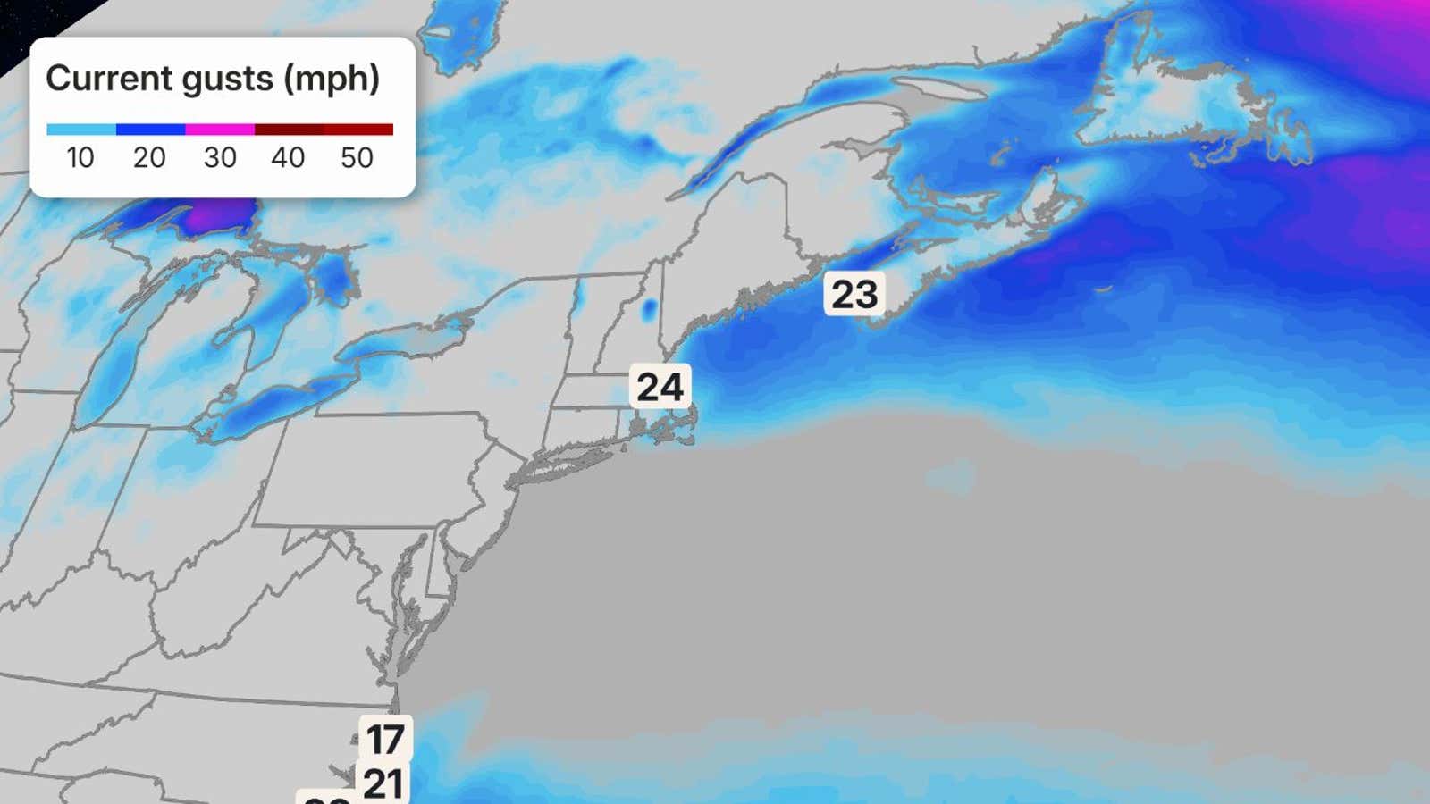 Easter Map Dw Nor'easter lashes coast from Carolinas to Northeast
