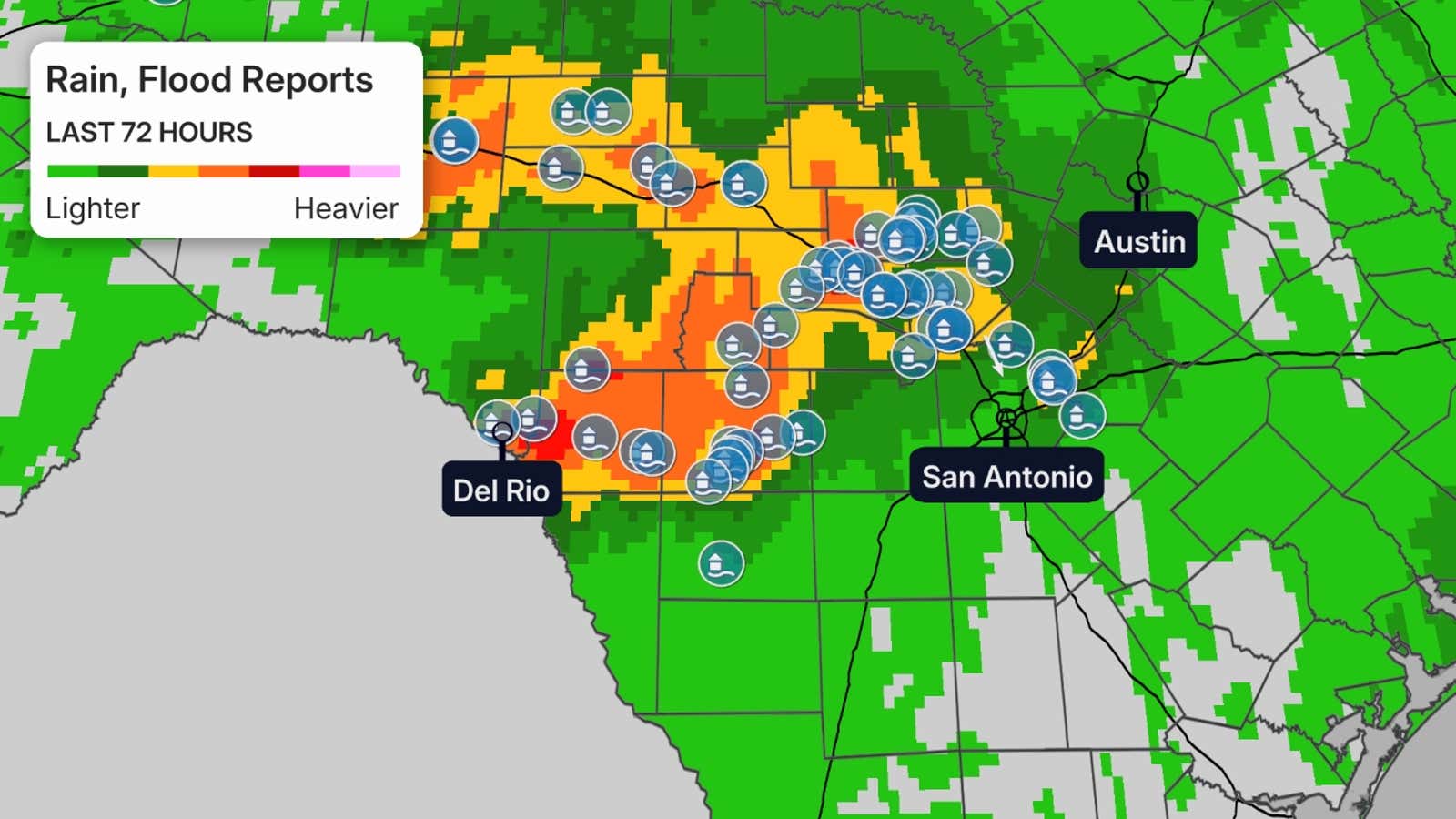 Heat alerts map