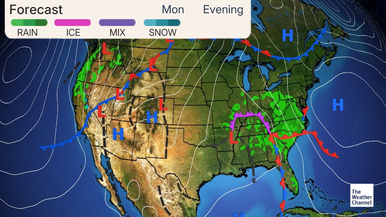 Late Evening Forecast Surface Chart