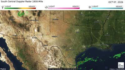 Current rain and snow in the South Central US.
