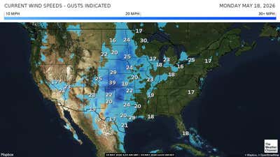 Current US Winds & Gusts Map -- Weather.com