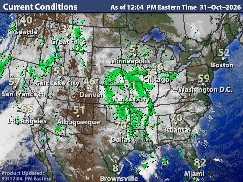 Current Weather map for United States