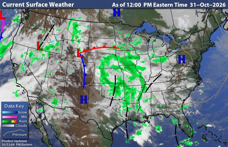 Mixed Surface Analysis map for United States
