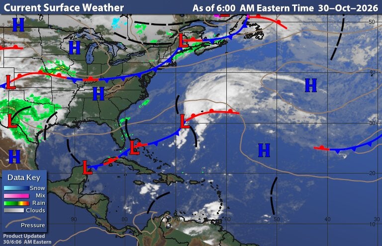 Atlantic Analysis map for Atlantic