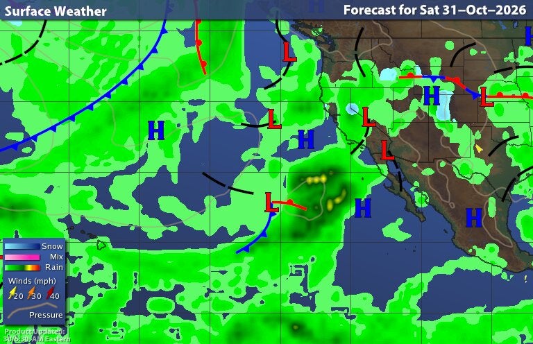 Pacific Forecast map for Eastern Pacific