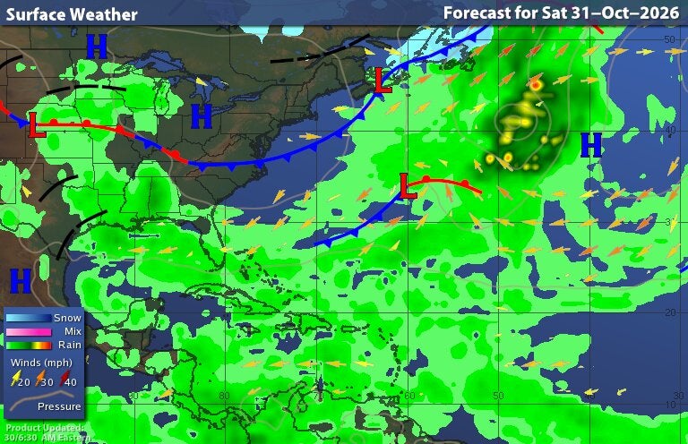 Atlantic Forecast map for Atlantic