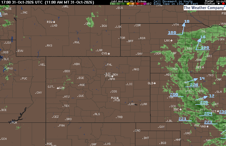 Radar Summary map for CO - Denver