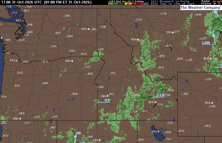 Radar Summary map for ID - McCall