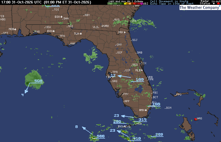 Radar Summary map for FL - Saint Petersburg