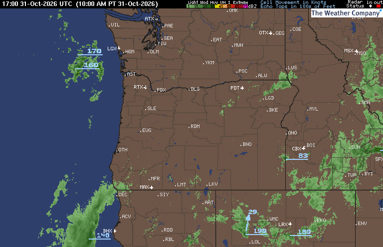 Radar Summary map for OR - Redmond