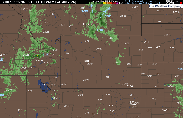 Radar Summary map for WY - Riverton