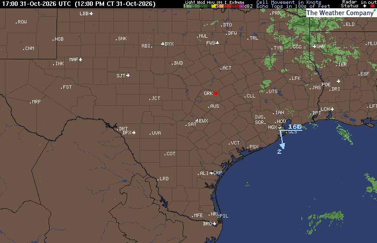 Radar Summary map for TX - San Antonio
