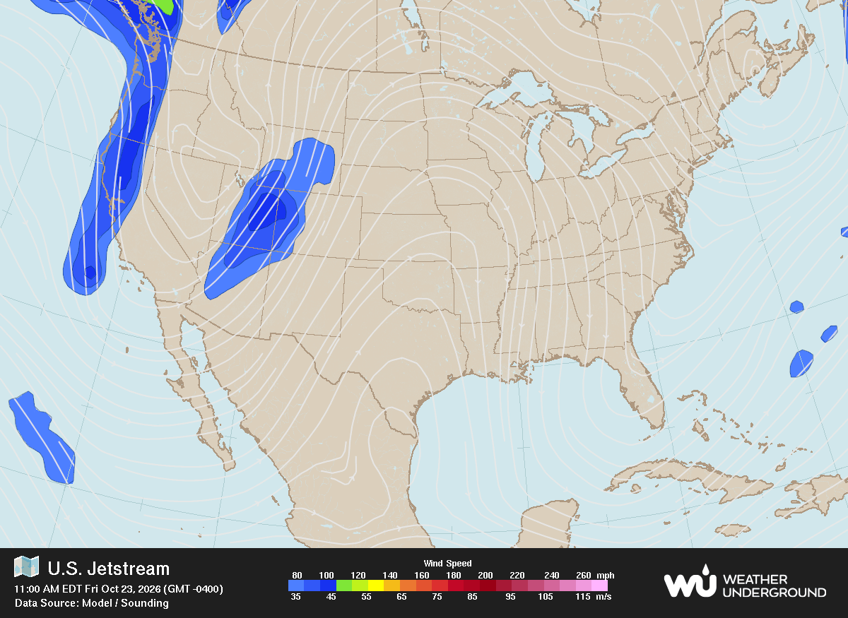 Jet Stream map for United States