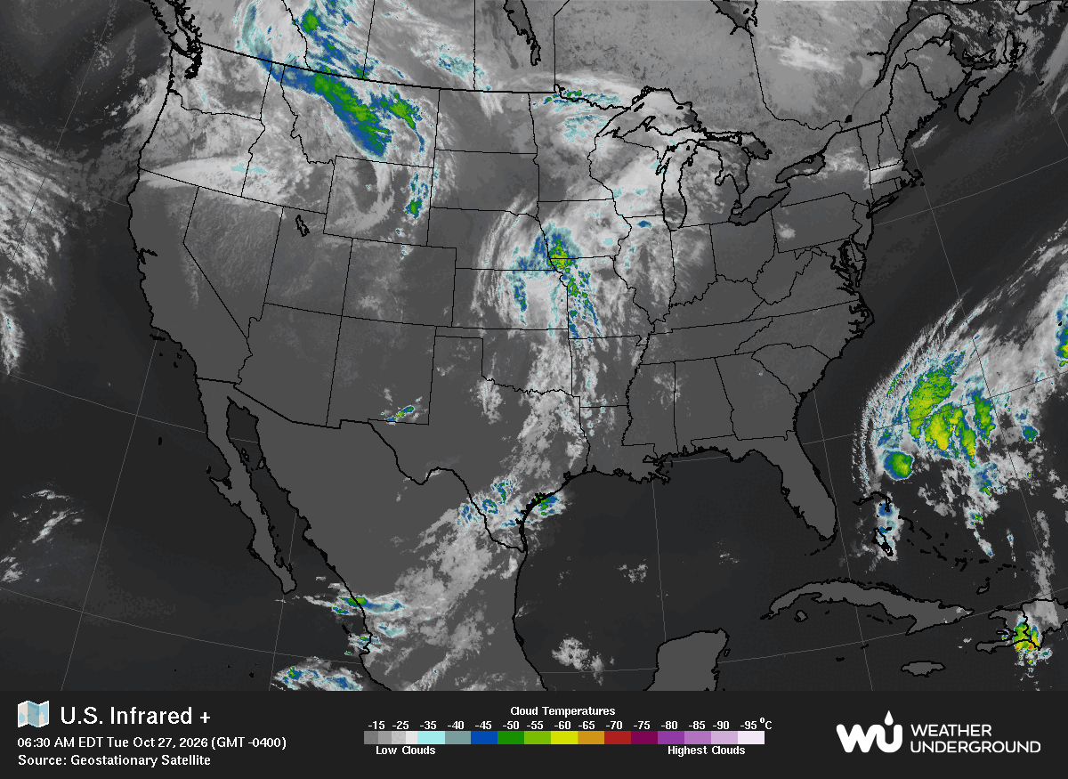United States Infrared Satellite map for United States