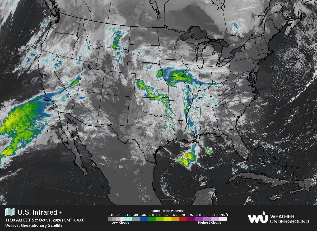 United States Infrared Satellite map for United States
