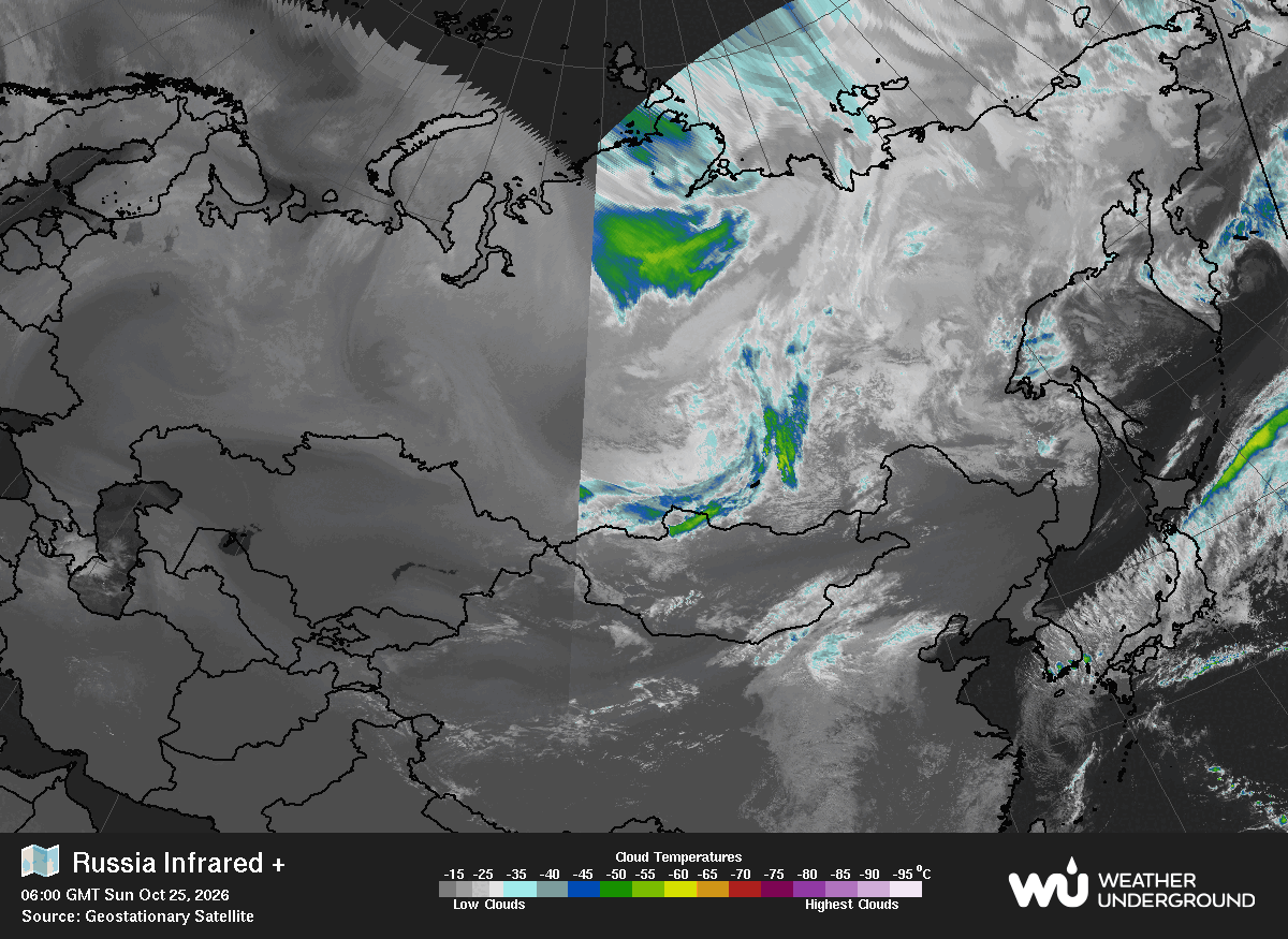 Global Infrared Satellite map for Russia