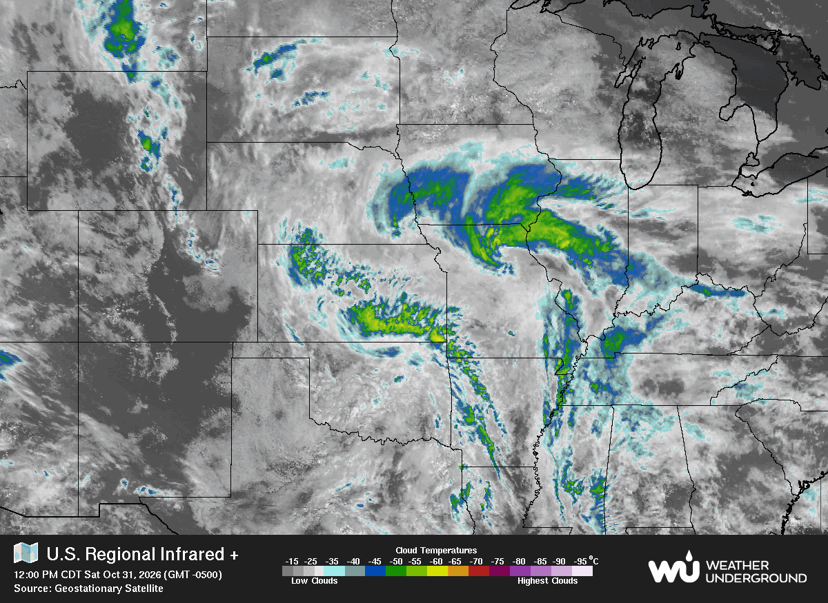 United States Infrared Satellite map for Central