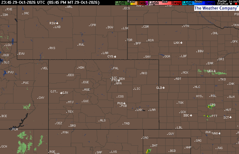 Yesterday's Radar Loop map for CO - Denver