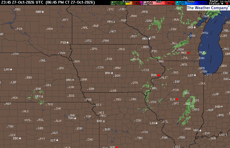 Yesterday's Radar Loop map for IA - Des Moines