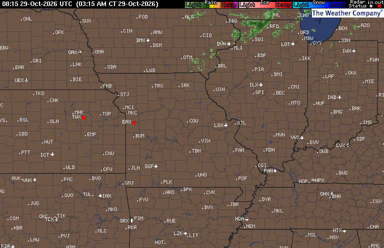 Current Radar (Intellicast) map for MO - Jefferson City