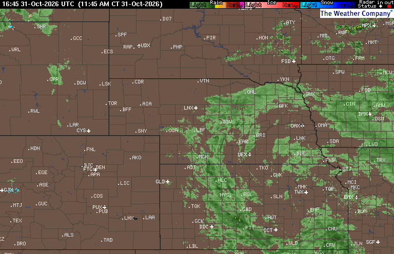 Current Radar (Intellicast) map for NE - North Platte