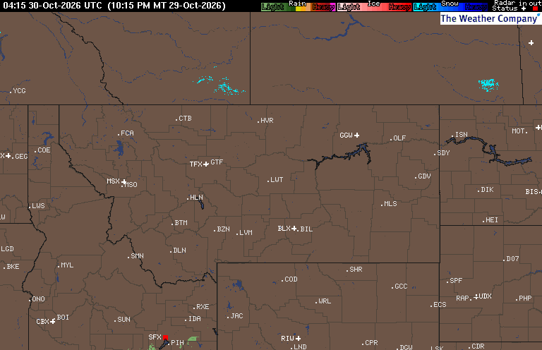 Current Radar (Intellicast) map for MT - Lewistown