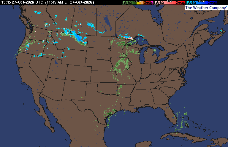Current Radar (Intellicast) map for United States