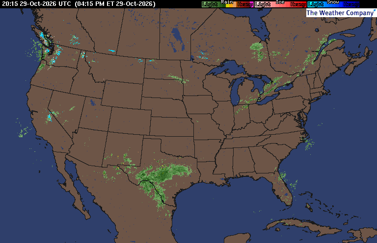 Current Radar (Intellicast) map for United States