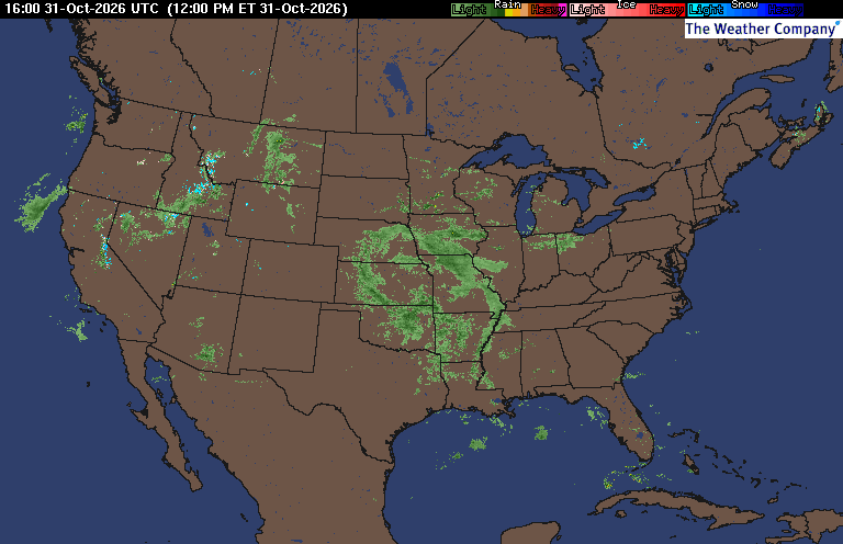 Current Radar (Intellicast) map for United States