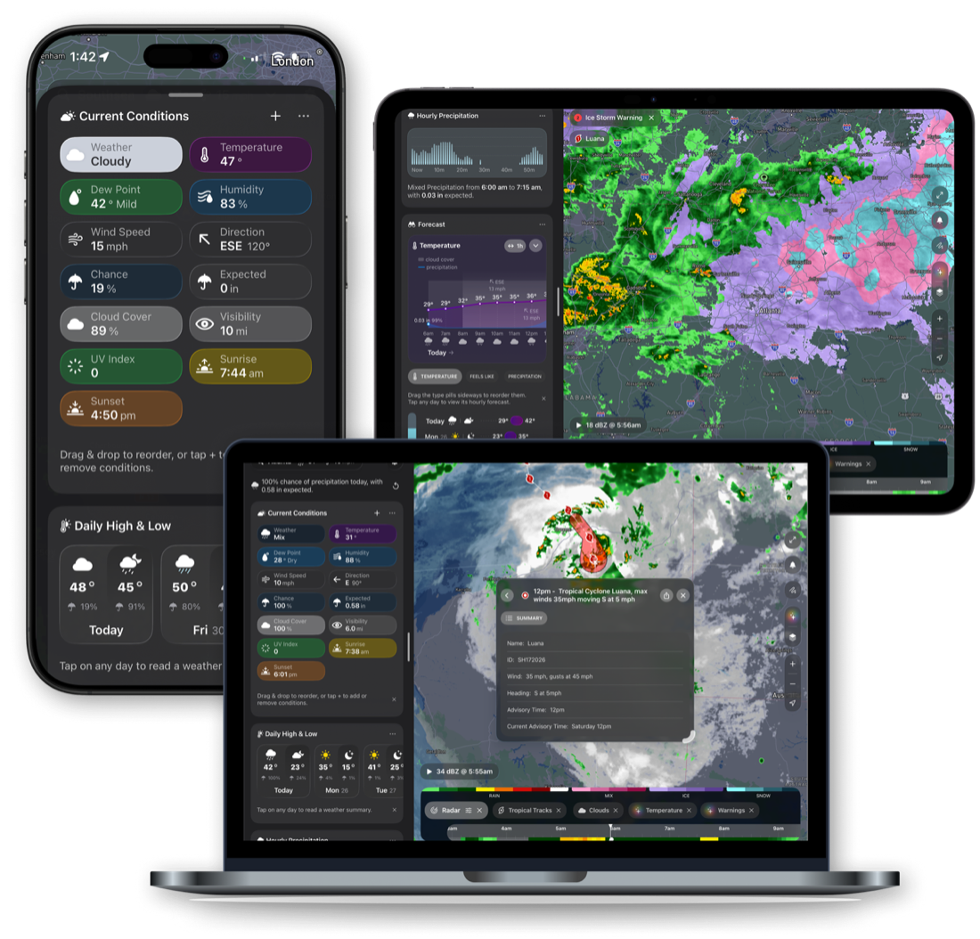Storm Radar storm tracking on iPhone, iPad, and Mac