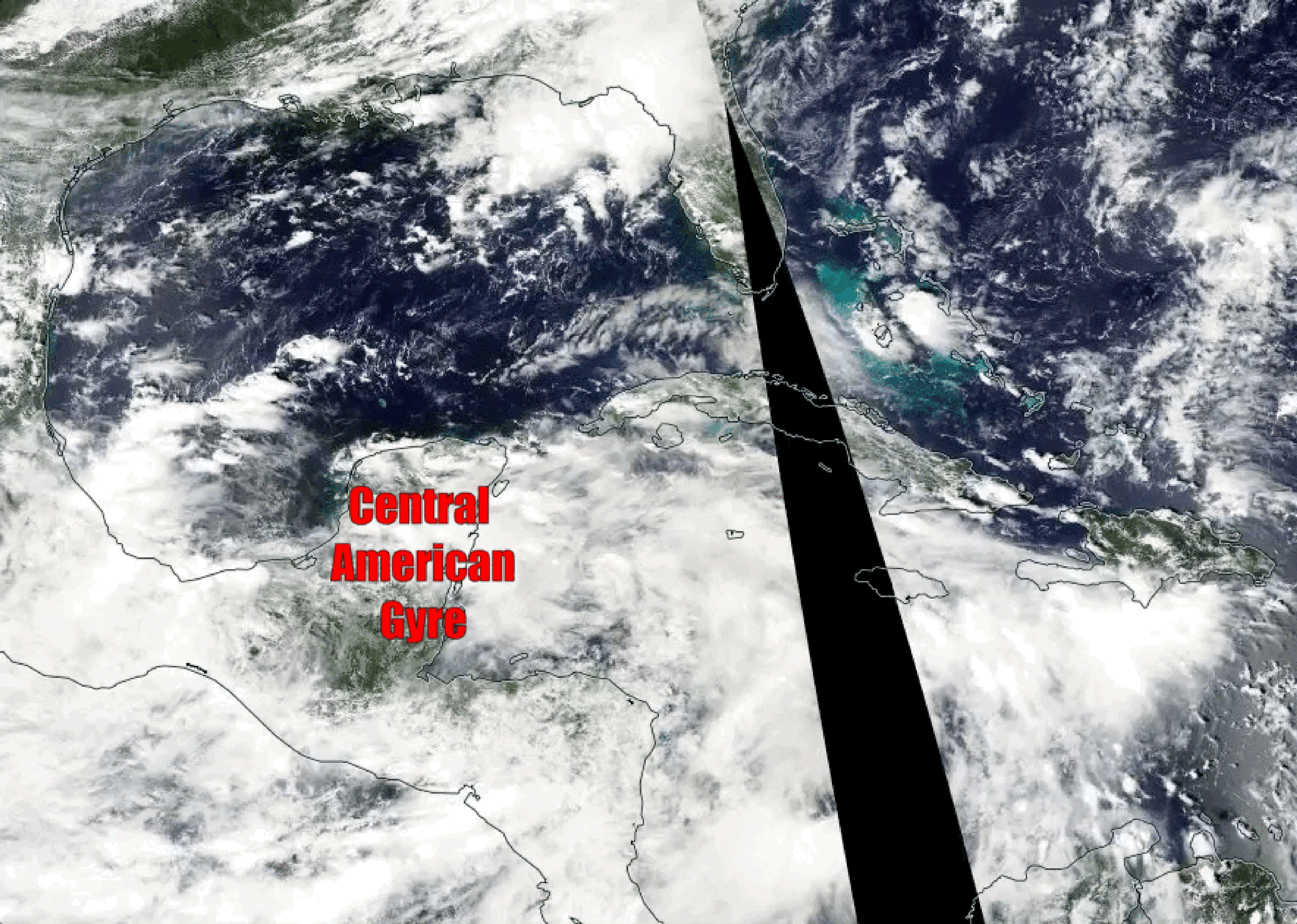 Satellite images showing the evolution of Nicole from a gyre, Sept. 26-29, 2010.
