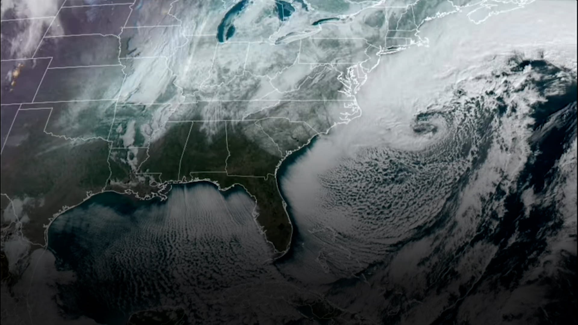 Carolinas Snow, Bombed Out Storm Seen On Satellite