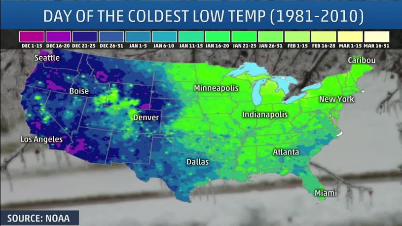 When Do You See the Coldest Temperatures of the Year?
