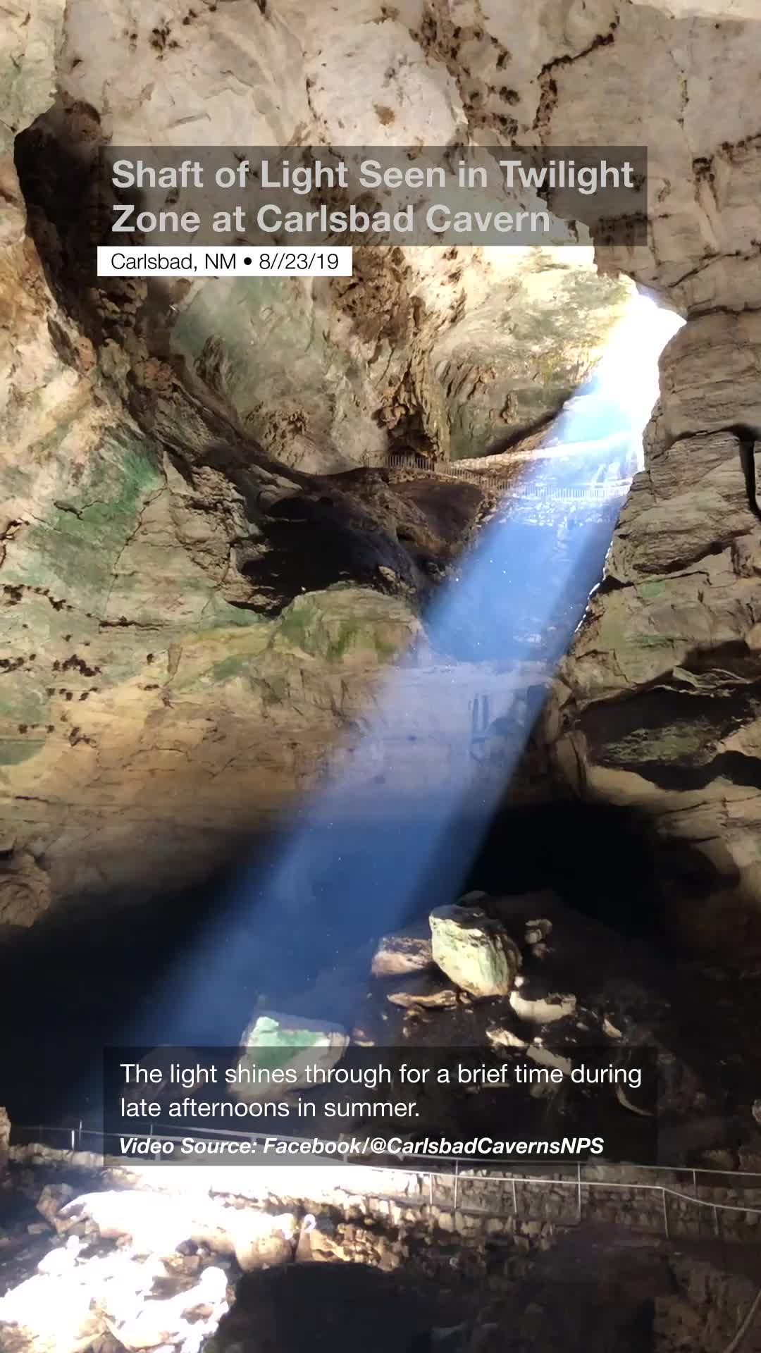 Shaft of Light Seen in Twilight Zone at Carlsbad Cavern The Weather