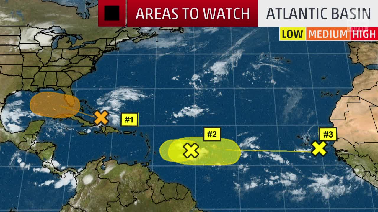 Areas We're Watching in the Atlantic Basin The Weather Channel Hurricane Weather Map Atlantic Ocean