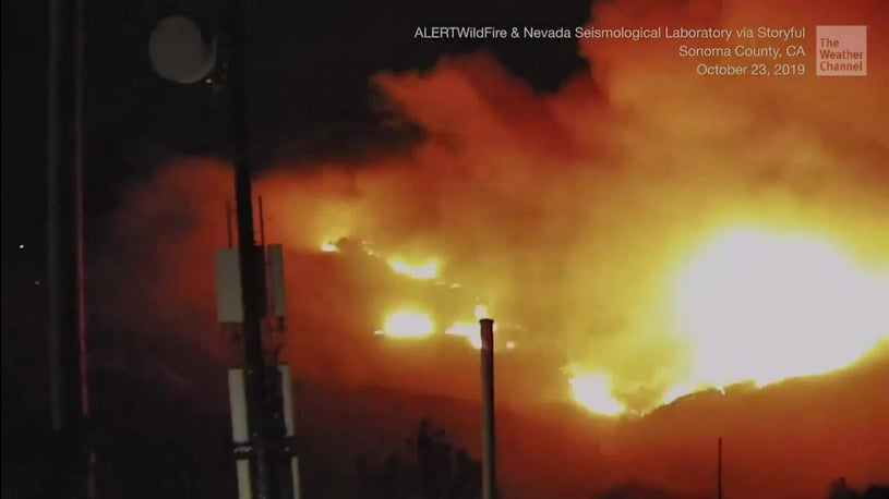 Evacuations in California as Strong Winds Fuel Wildfire Tearing Through Sonoma County