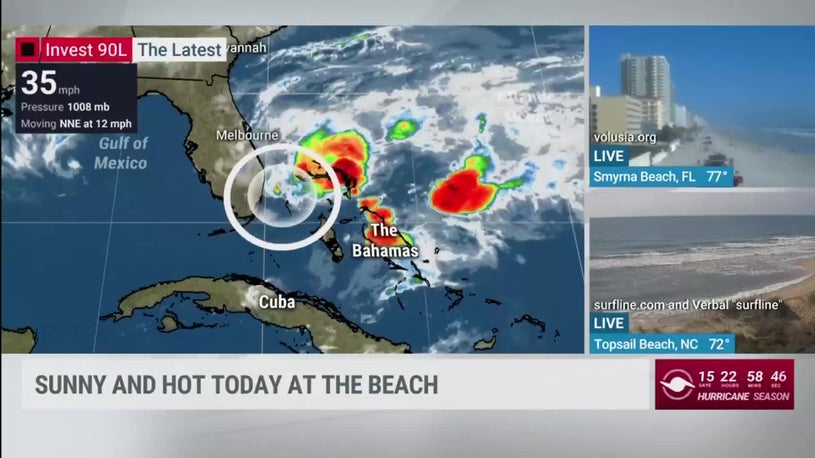 Watching Invest 90L off East Coast of Florida