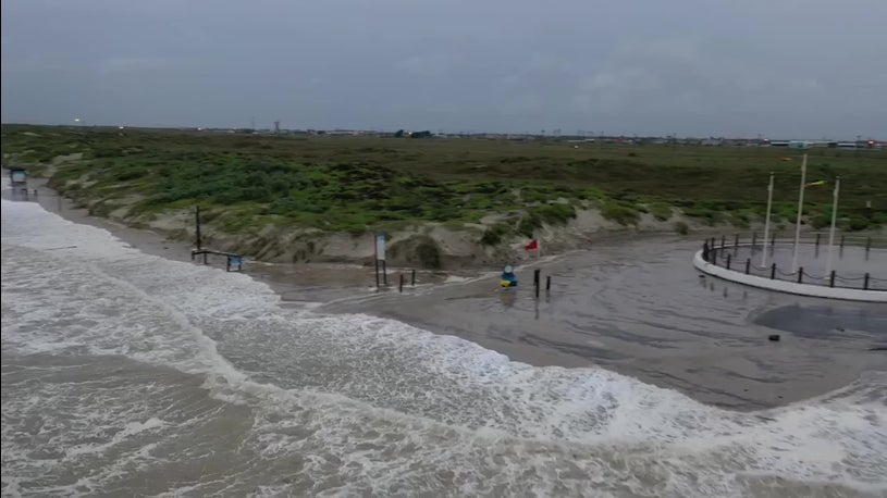 Hurricane Hanna’s Storm Surge Invades Padre Island, Texas